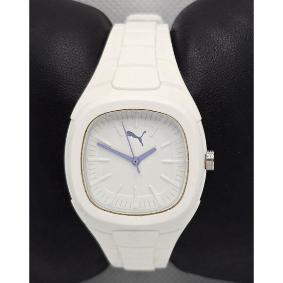 Women\'s Puma Bubble Gum S White Lilia Cat Logo Dial Silicone Band Watch 02 main image 5